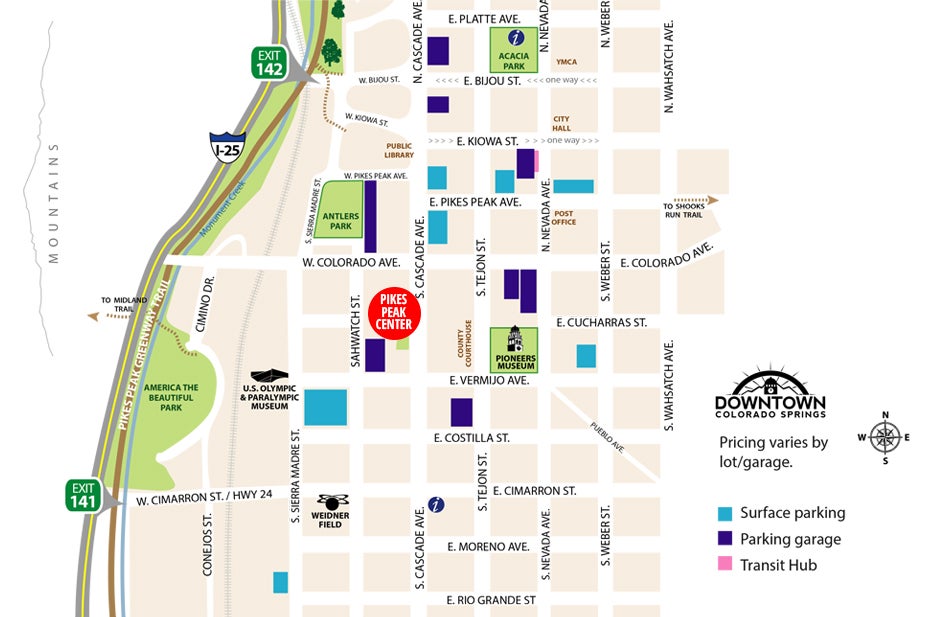 Directions & Parking Pikes Peak Center